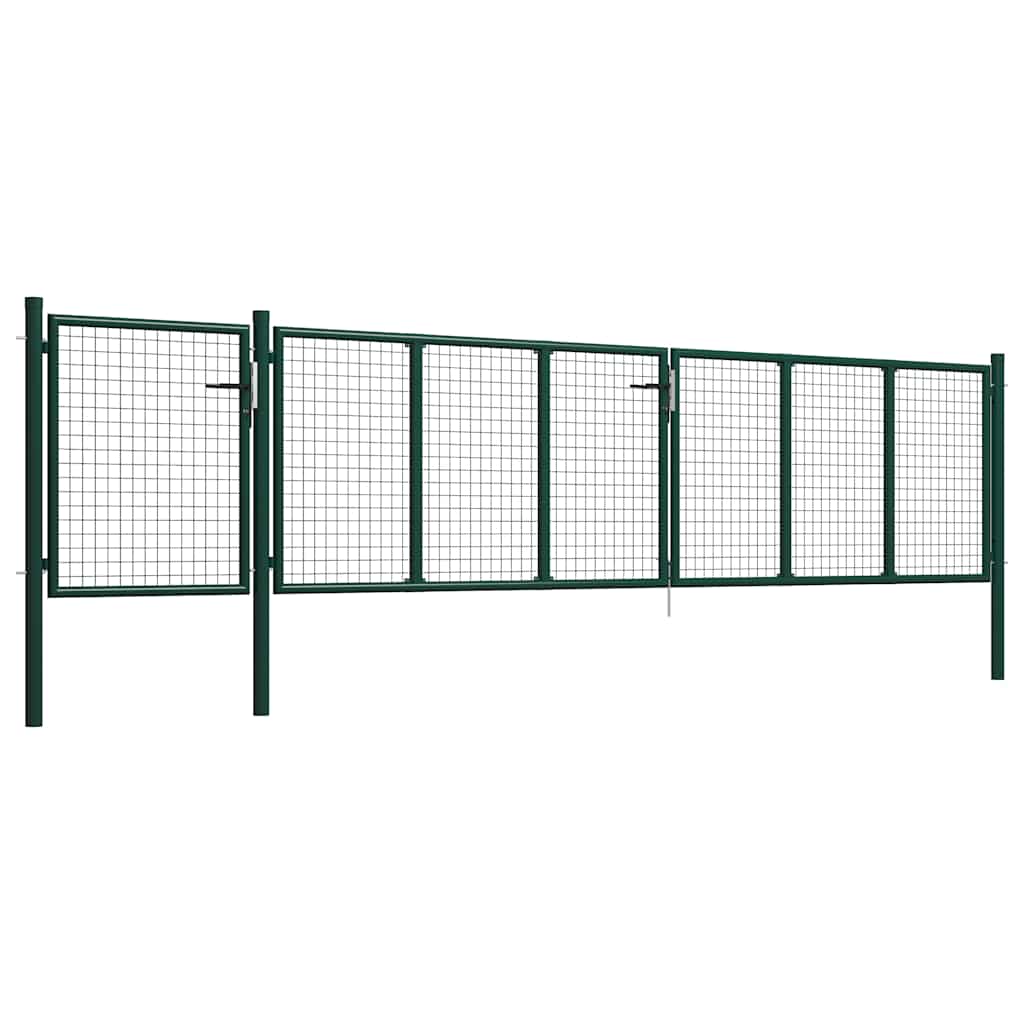 Gartentor aus Stahl 350 x 75 cm Grün