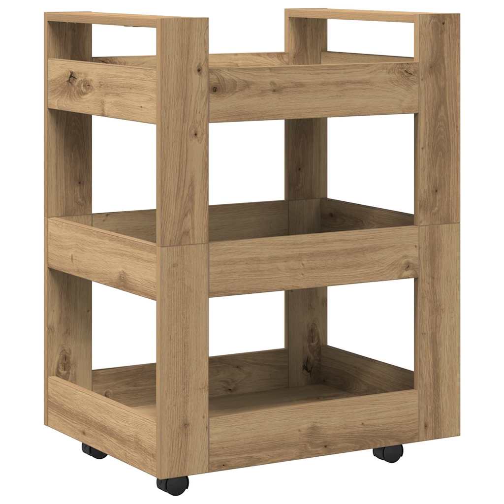 Küchenwagen Weiß 60x45x80 cm Holzwerkstoff