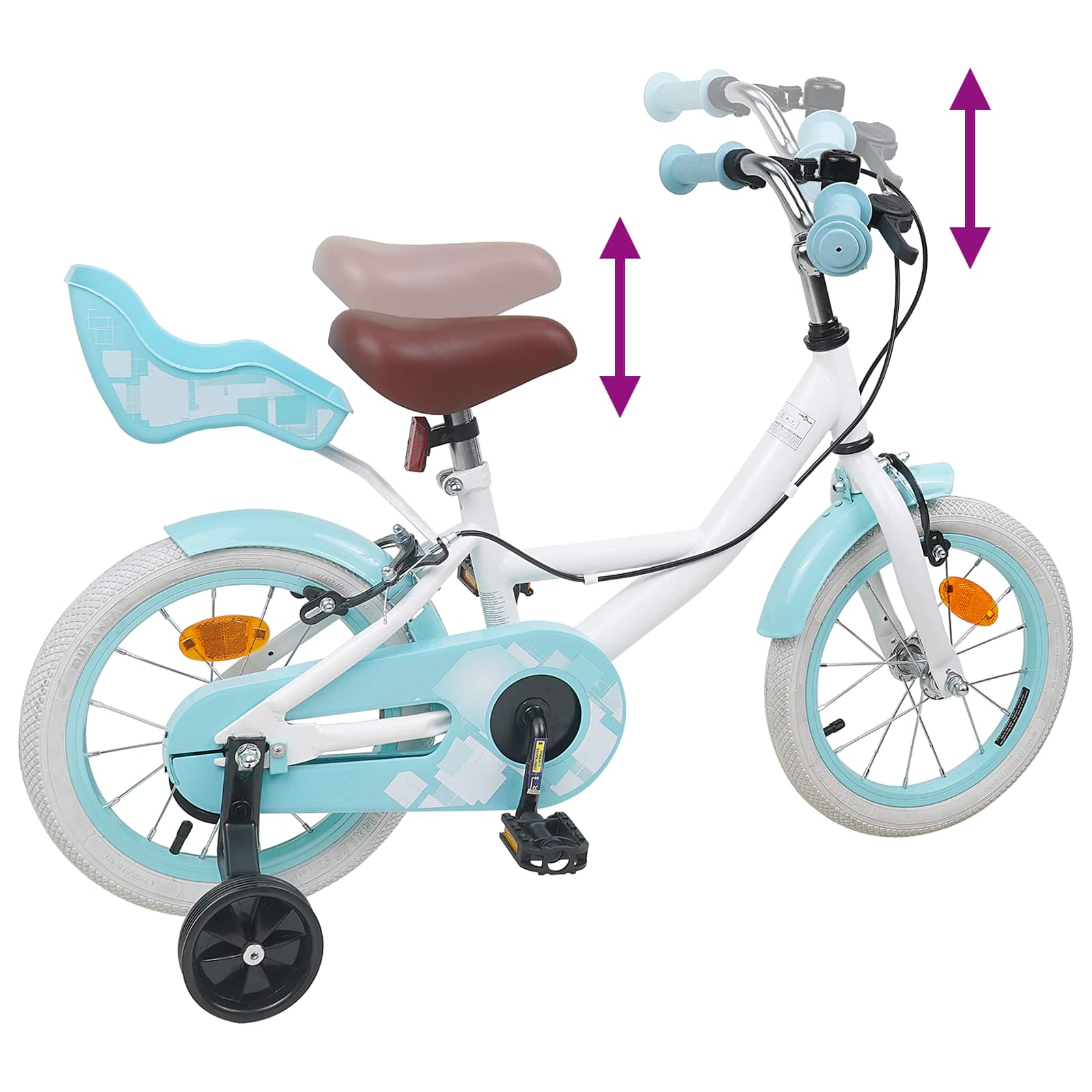 Kinderfahrrad 12 Zoll für 2-4 Jahre alt Hellrosa