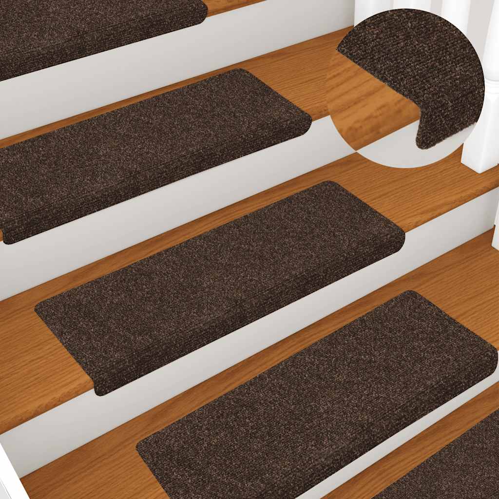 Stufenmatten Selbstklebend 15 Stk. 65x21x4 cm Hellbraun Rechteckiger Rand
