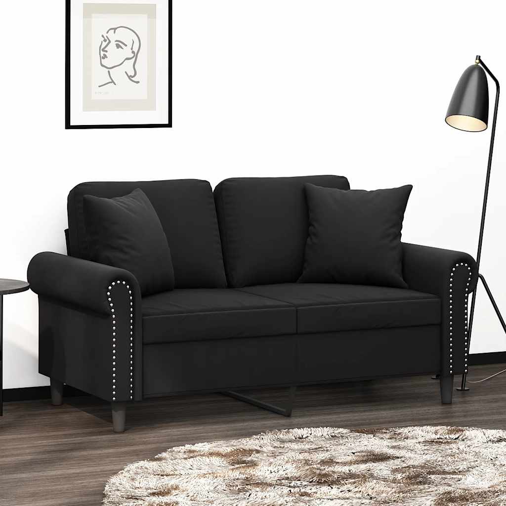2-Sitzer-Sofa mit Zierkissen Dunkelgrün 120 cm Samt