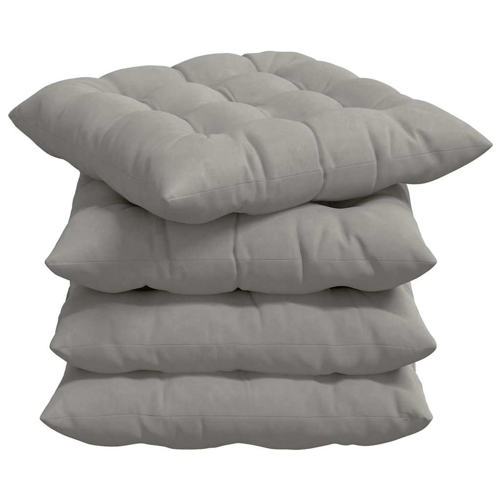 Sitzkissen 4 Stück Taupe 40 x 40 x 6 cm Mikrofaser