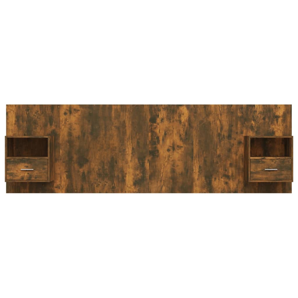Kopfteil mit Nachttischen Weiß Holzwerkstoff