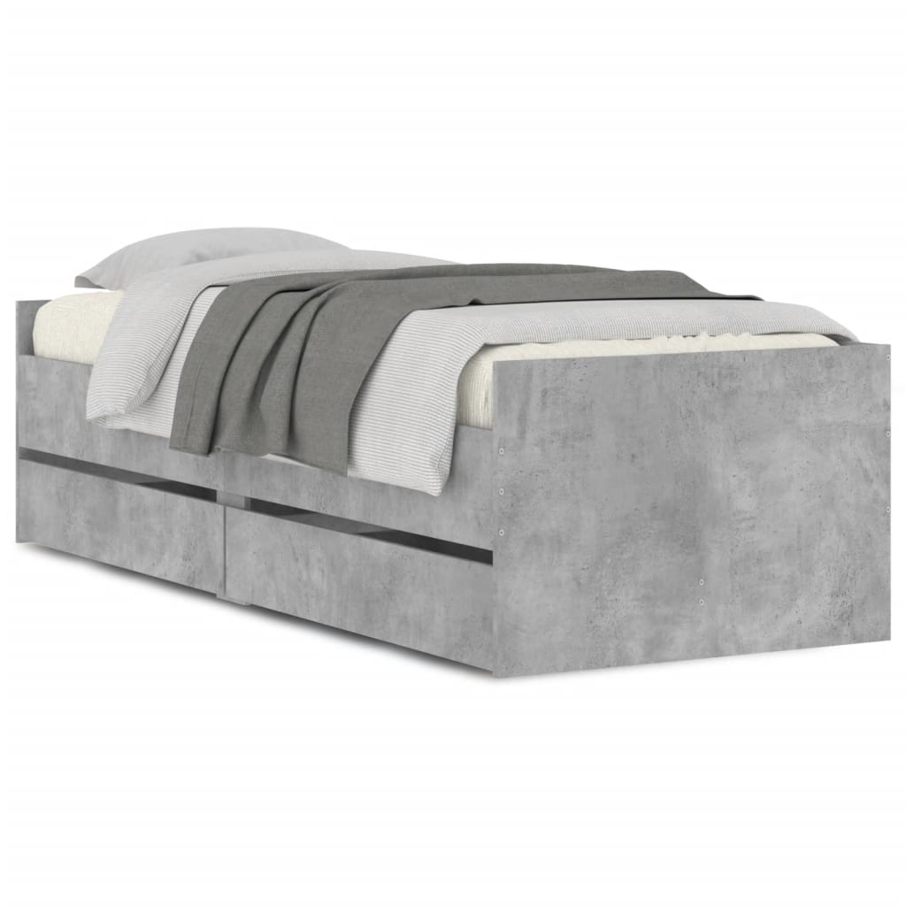 Bett mit Schubladen Braun Eiche-Optik 75x190 cm