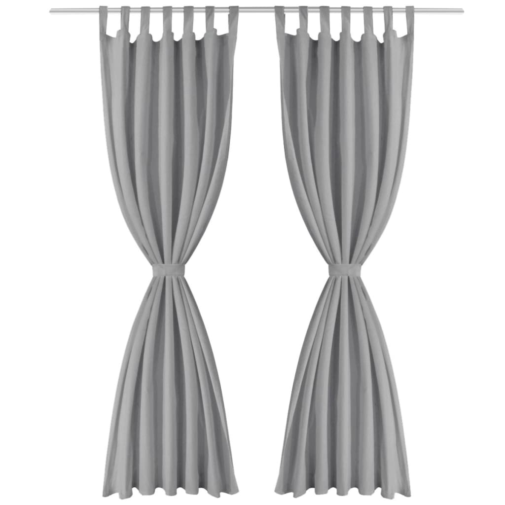 Vorhänge Gardinen aus Satin 2-teilig 140 x 175 cm Schwarz