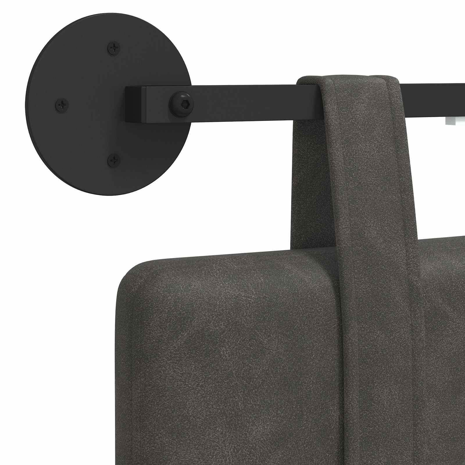 Hängendes Kopfteil Mit LED Licht Schwarz Antikes PU