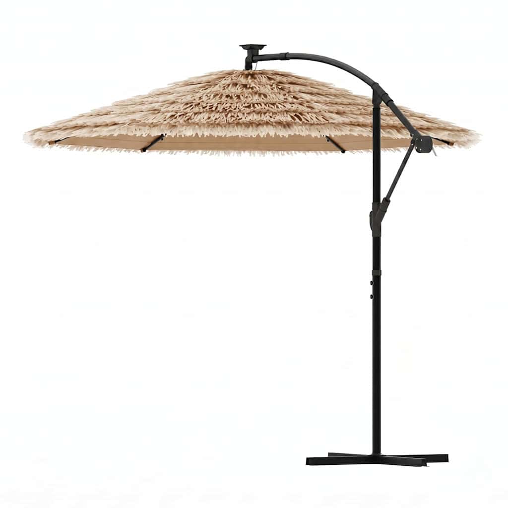 Sonnenschirm mit LED und Stahlmast Braun 246x246x230 cm