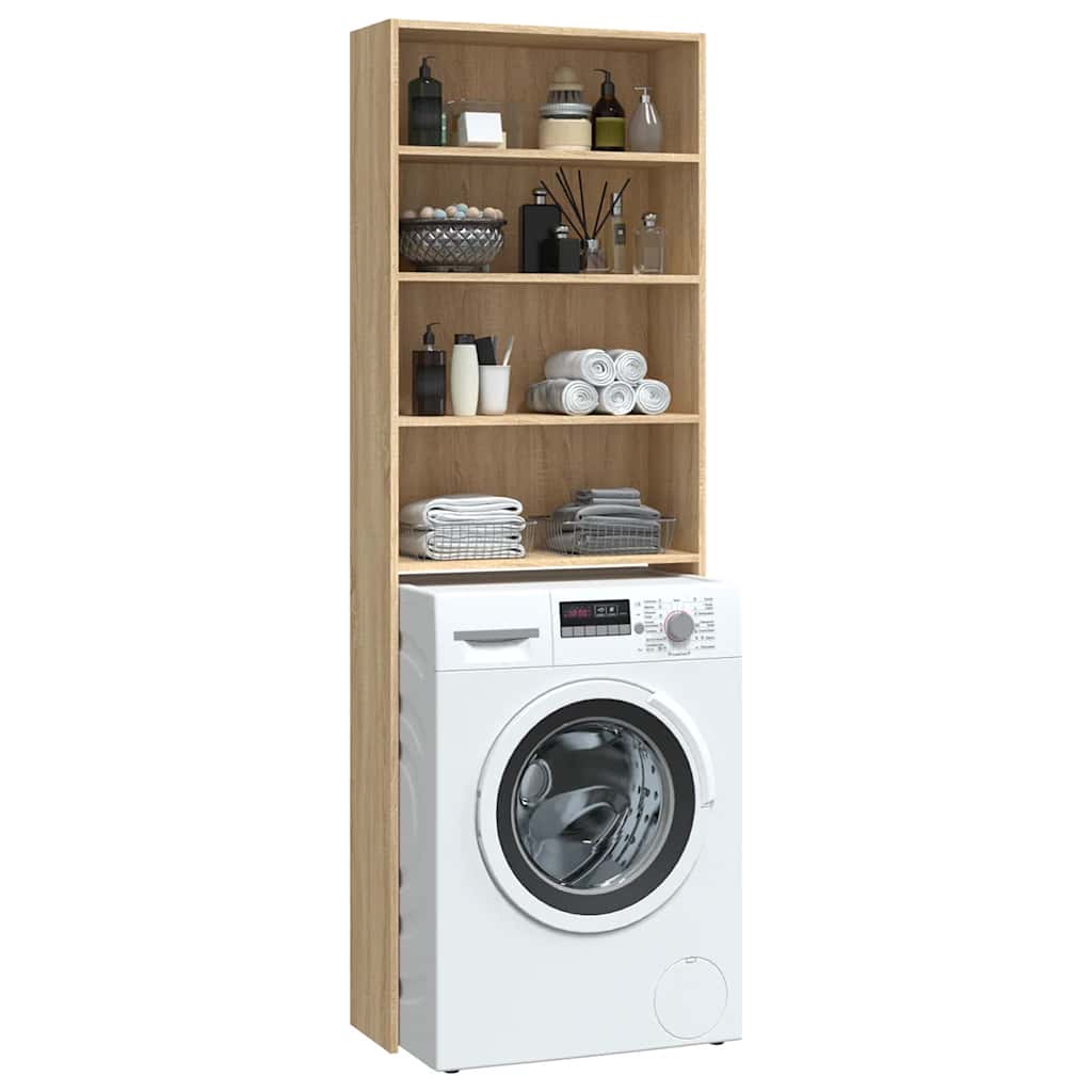 Waschmaschinenschrank Weiß 64x24x190 cm