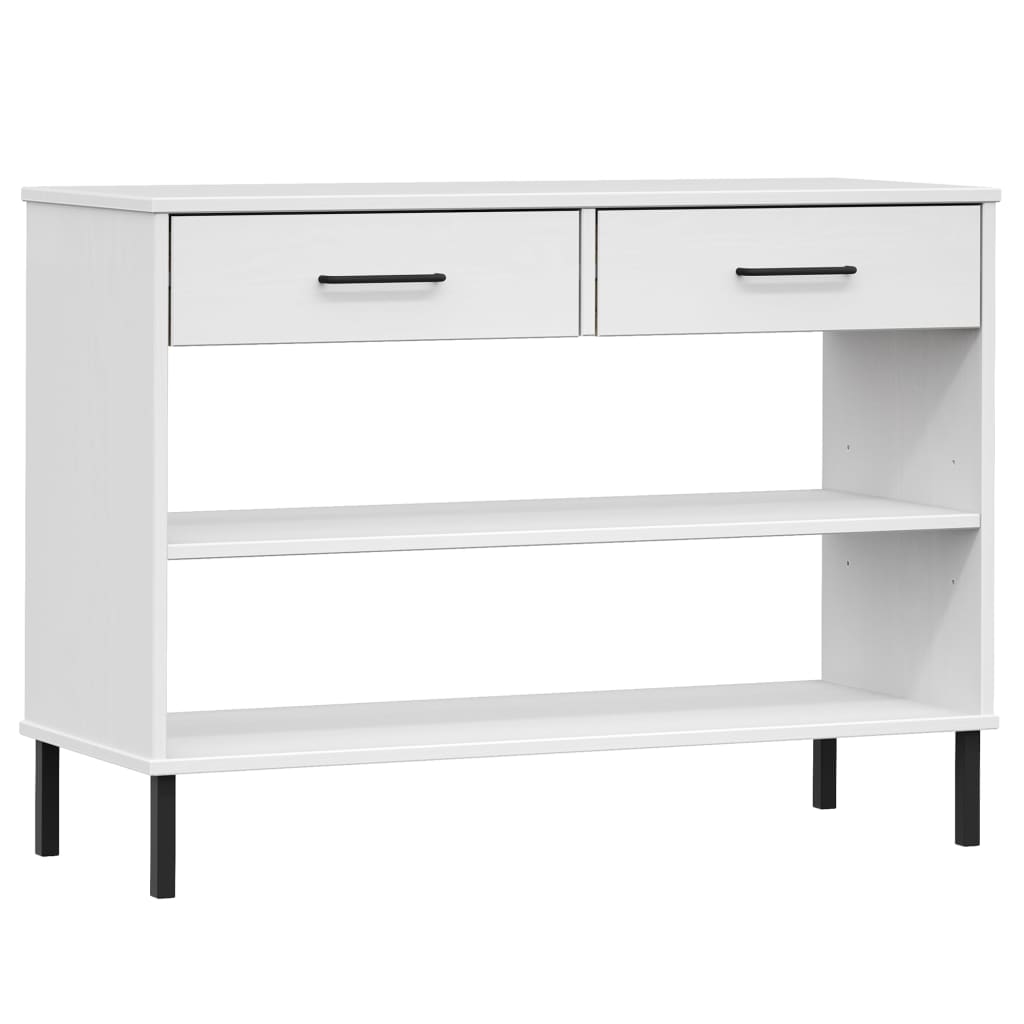 Konsolenschrank OSLO mit Metallbeinen Braun Massivholz Kiefer