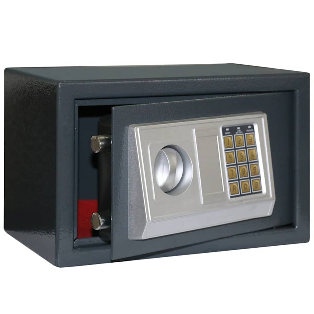 Digitaler Safe mit Schloss Dunkelgrau 23 x 17 x 17 cm Stahl
