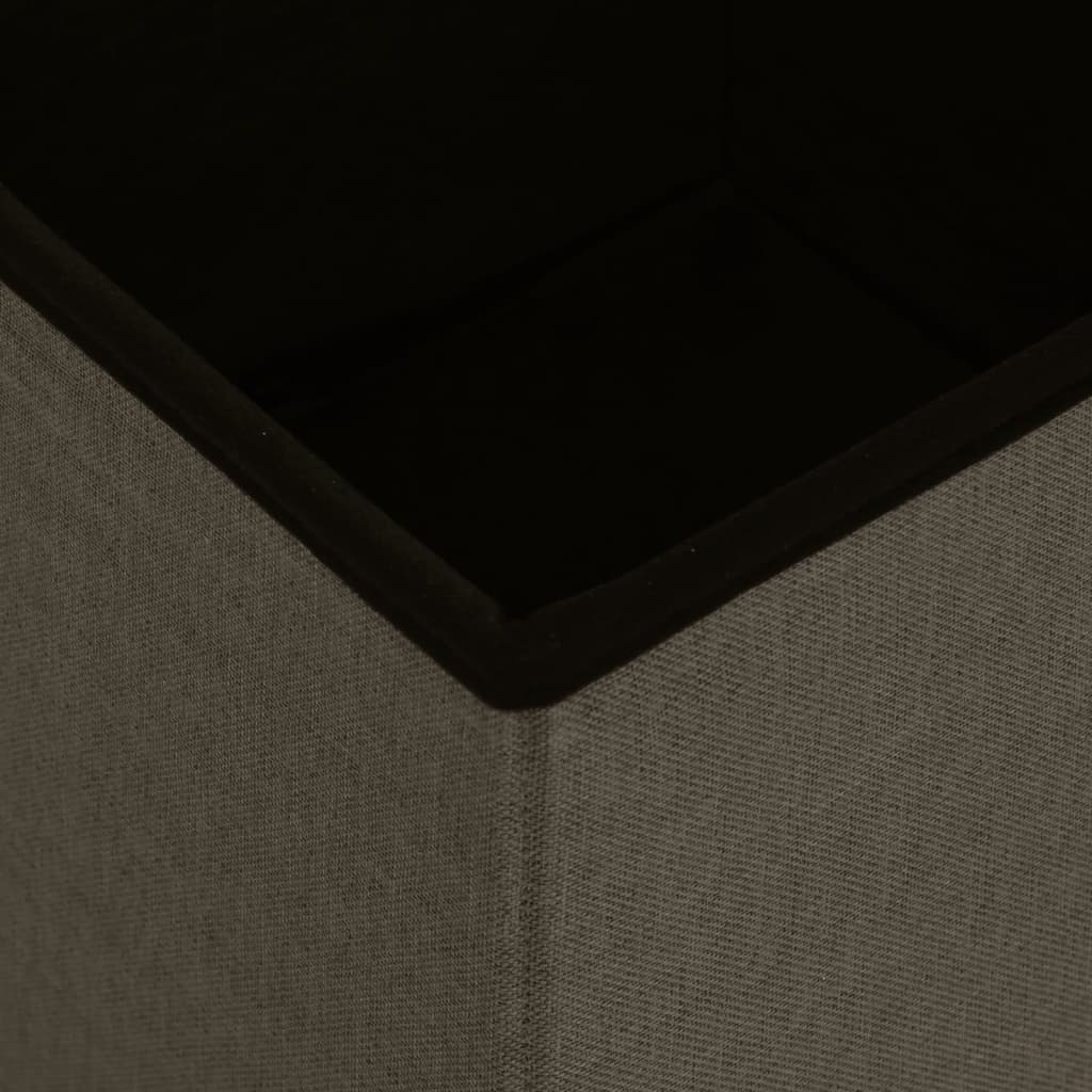 Hocker mit Stauraum Cremeweiß Leinenoptik