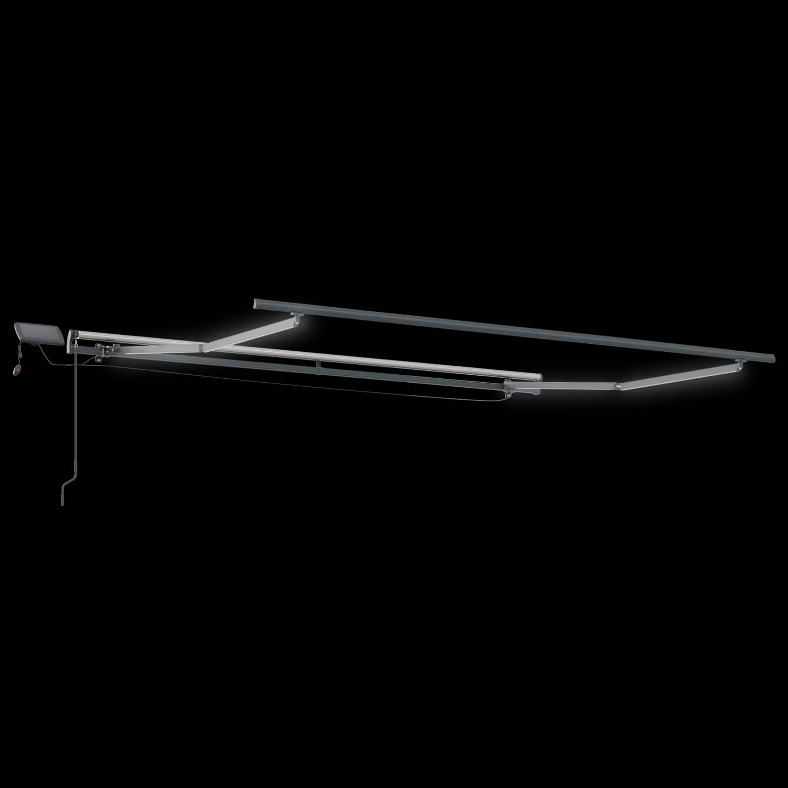 Markise Manuell Einziehbar mit LED 300x250 cm Blau und Weiß