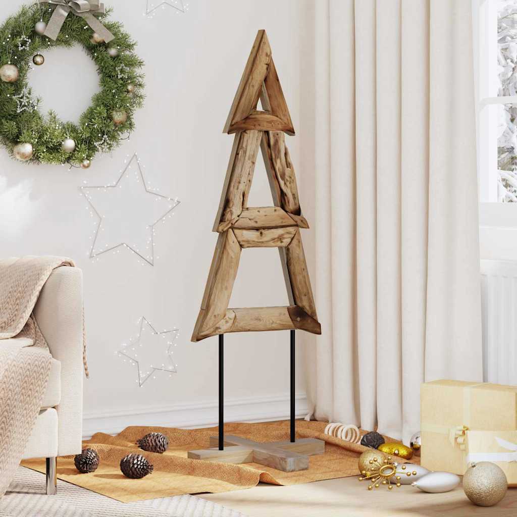 Weihnachtsbaum mit Ständer Braun 90 cm Massivholz Teak