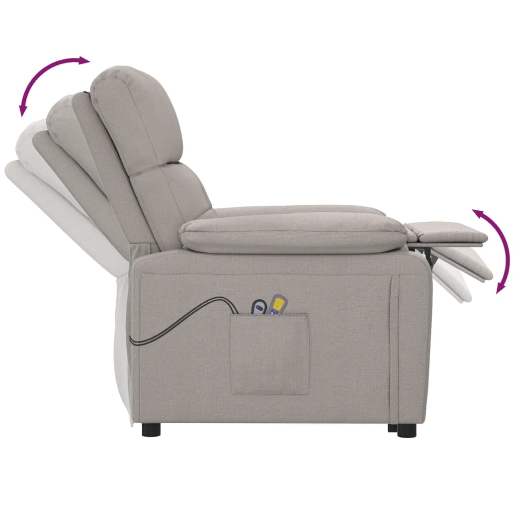 Massagesessel Elektrisch Dunkelgrau Stoff