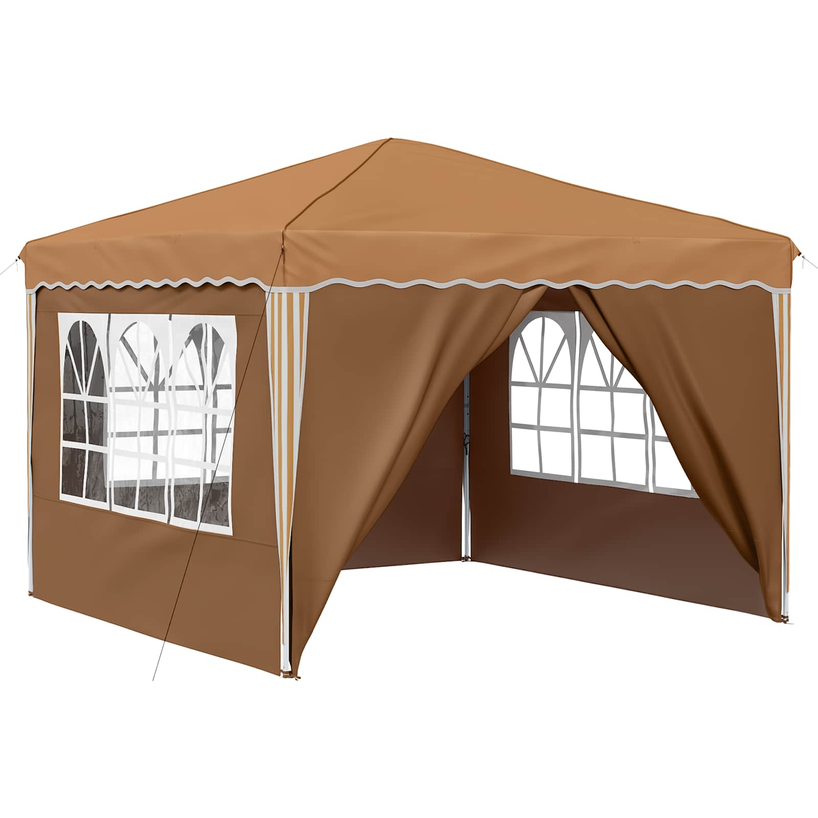 Pop-up Partyzelt 288 x 288 x 245 cm Creme Oxford-Stoff