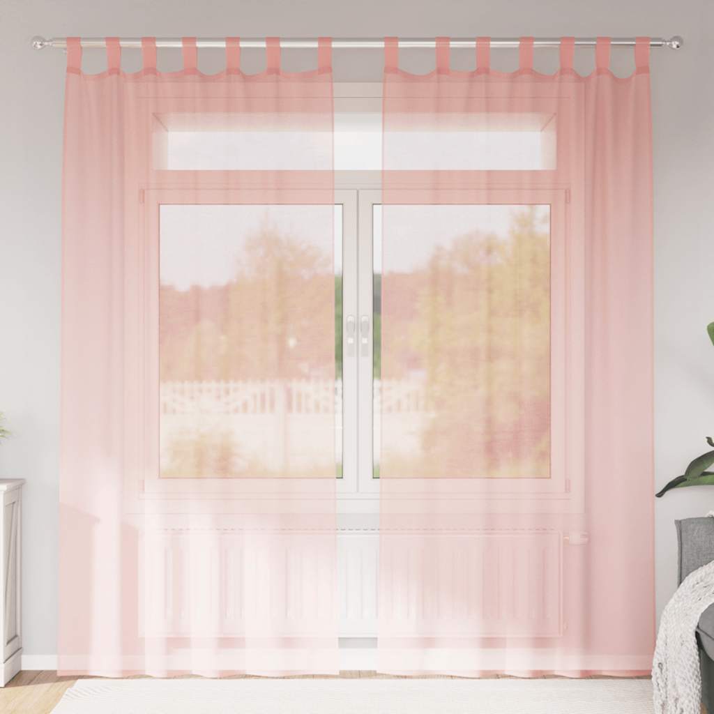 Voile Vorhänge mit Ösen 2 Stk. Apfelgrün 140x140 cm
