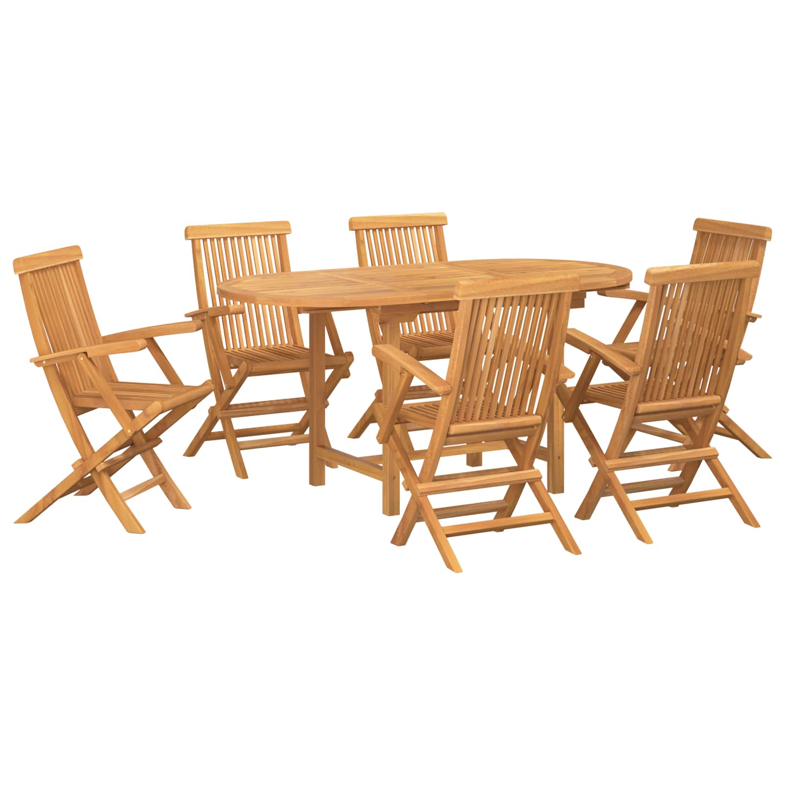 Garten Essgruppe 5 pcs Braun Massivholz Teak