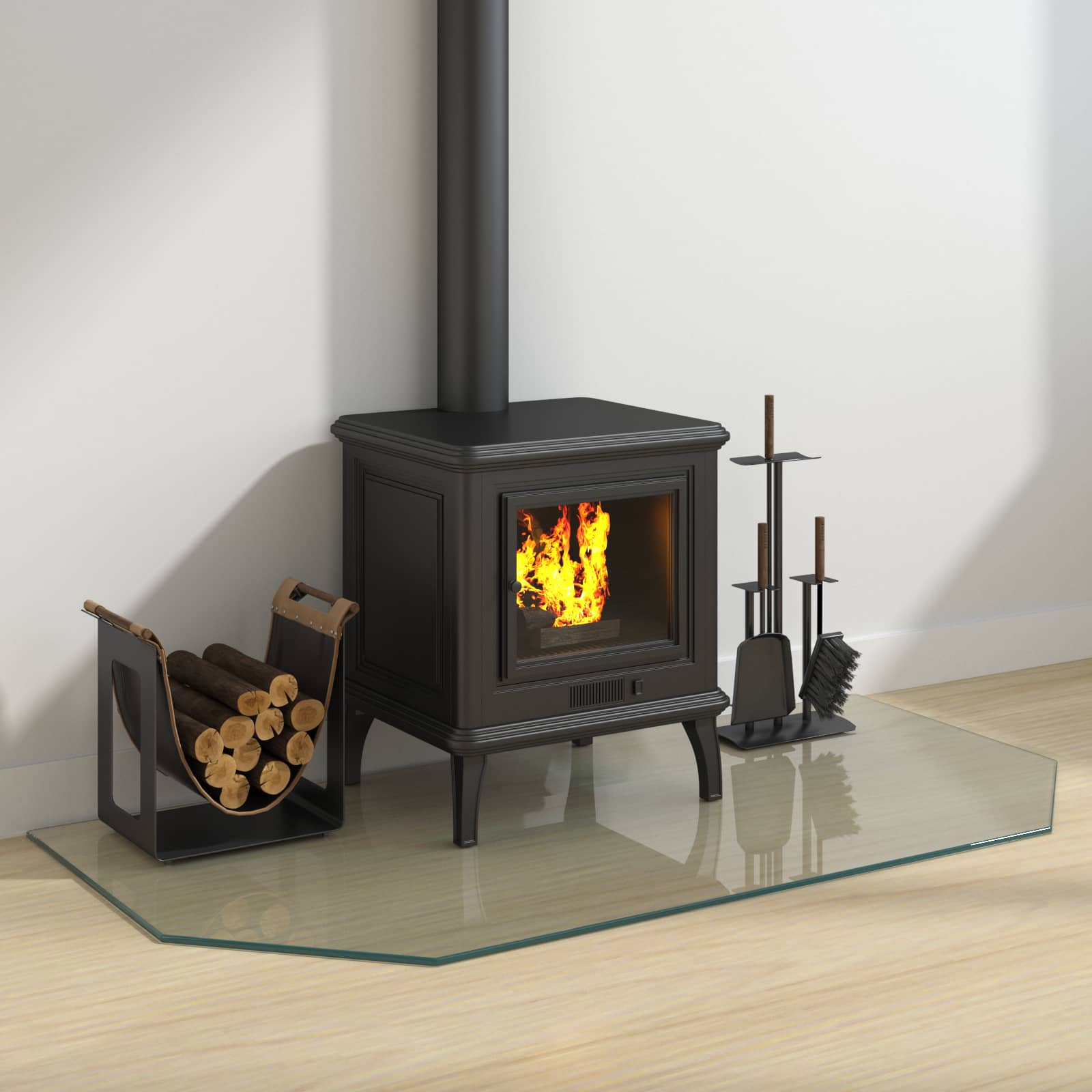 Feuerstelle Glasplatte Transparent 80 x 50 cm Glas