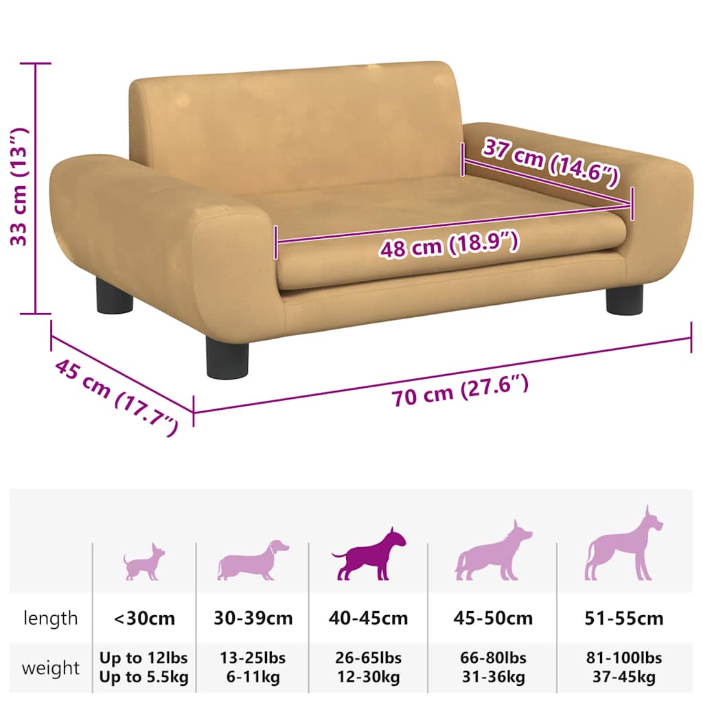 Hundebett Blau 100x54x33 cm Samt