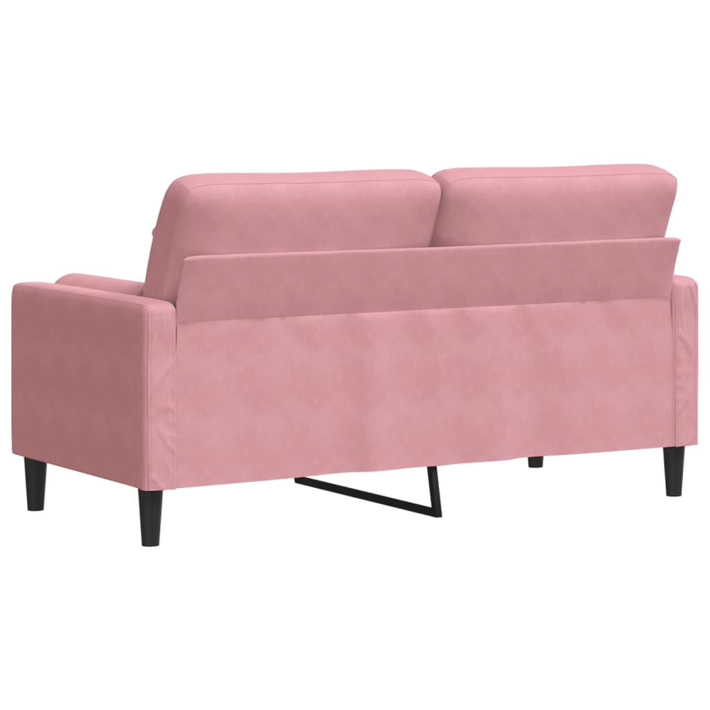 2-Sitzer-Sofa mit Zierkissen Hellgrau 120 cm Samt
