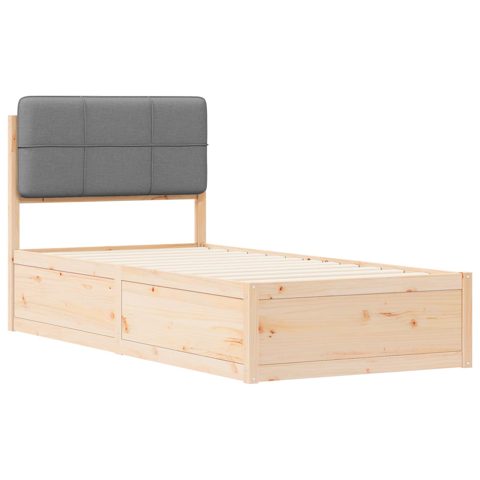 Bettgestell mit gepolstertem Kopfteil Hellgrau 200 x 200 cm