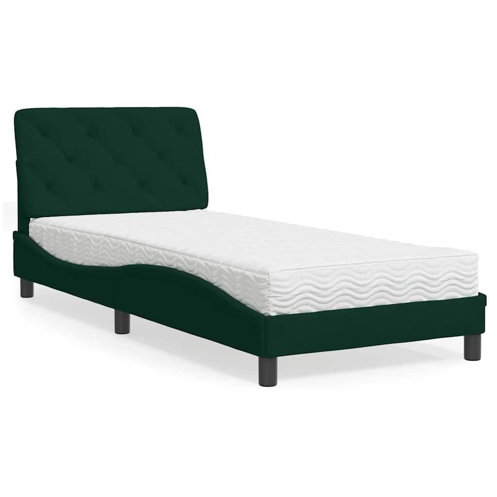 Bett mit Matratze Hellgrau 80x200 cm Samt