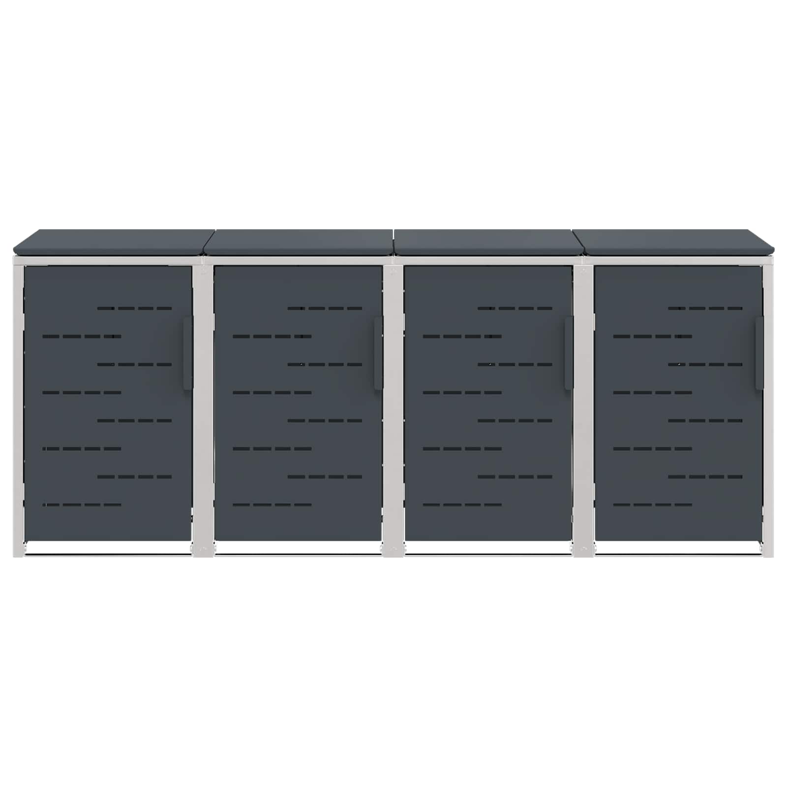 Mülltonnenbox for 2 Bins 240L Edelstahl Schwarz