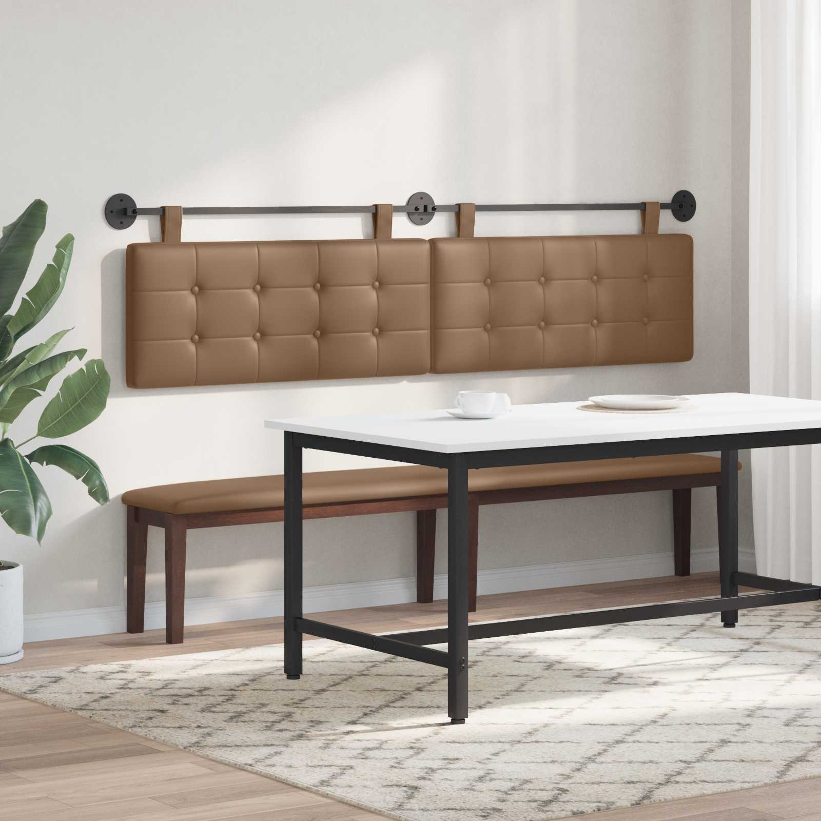 Hängendes Kopfteil Mit LED Licht Creme Kunstleder