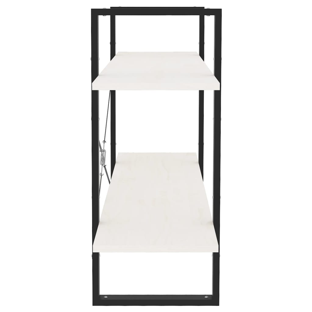 Bücherregal 2 Fächer Weiß 100x30x70 cm Holzwerkstoff
