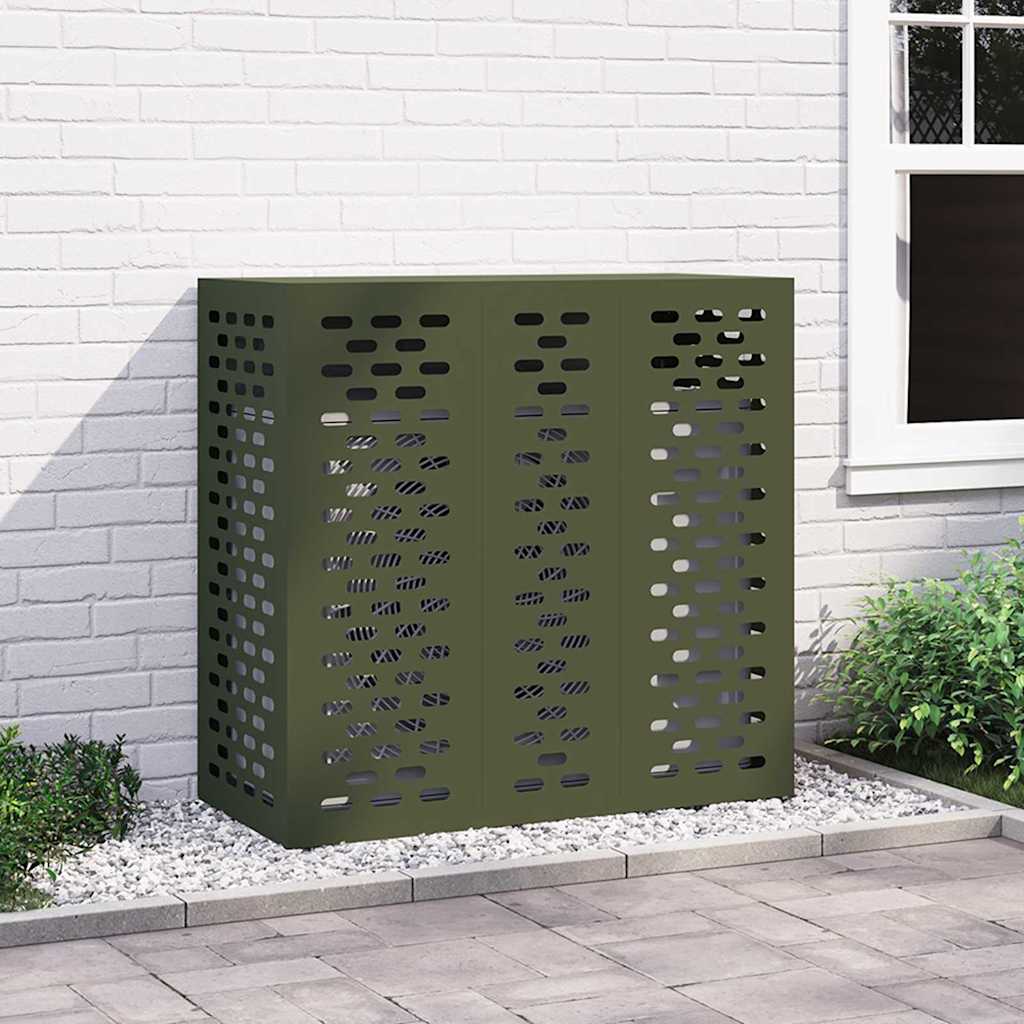 Klimaanlagenabdeckung Schwarz 90 x 40 x 60 cm Stahl