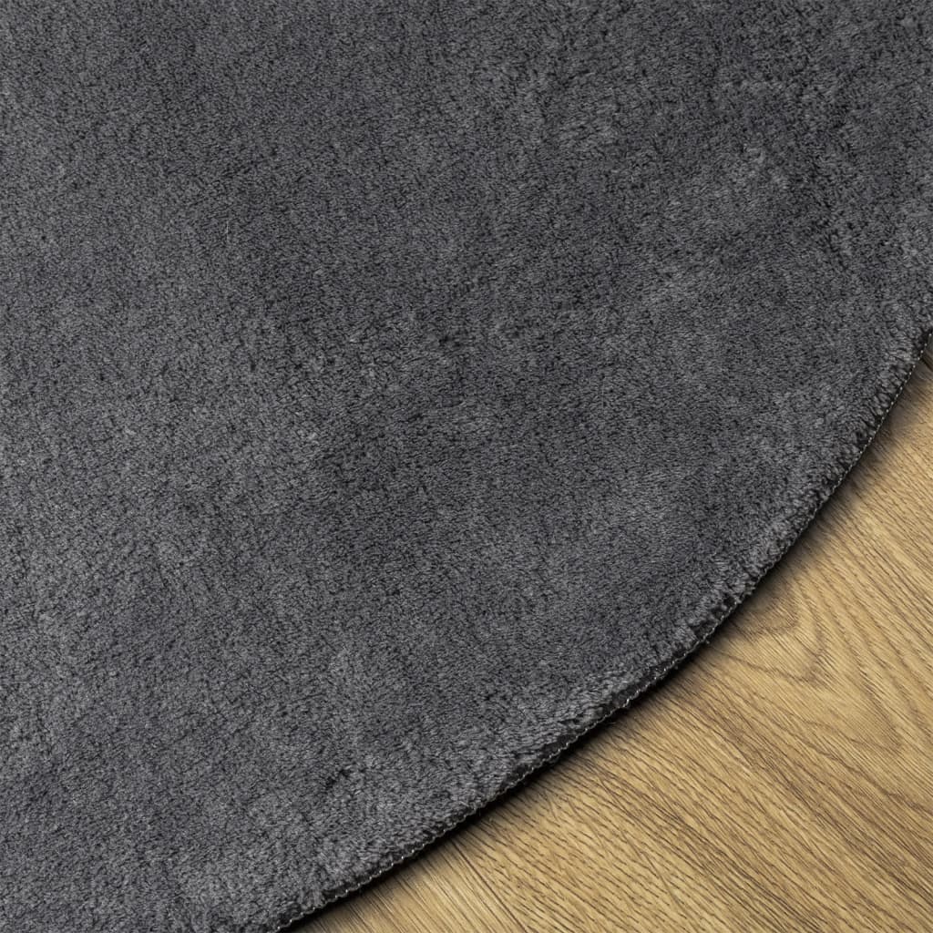Teppich HUARTE Kurzflor Weich und Waschbar Anthrazit 60x110 cm