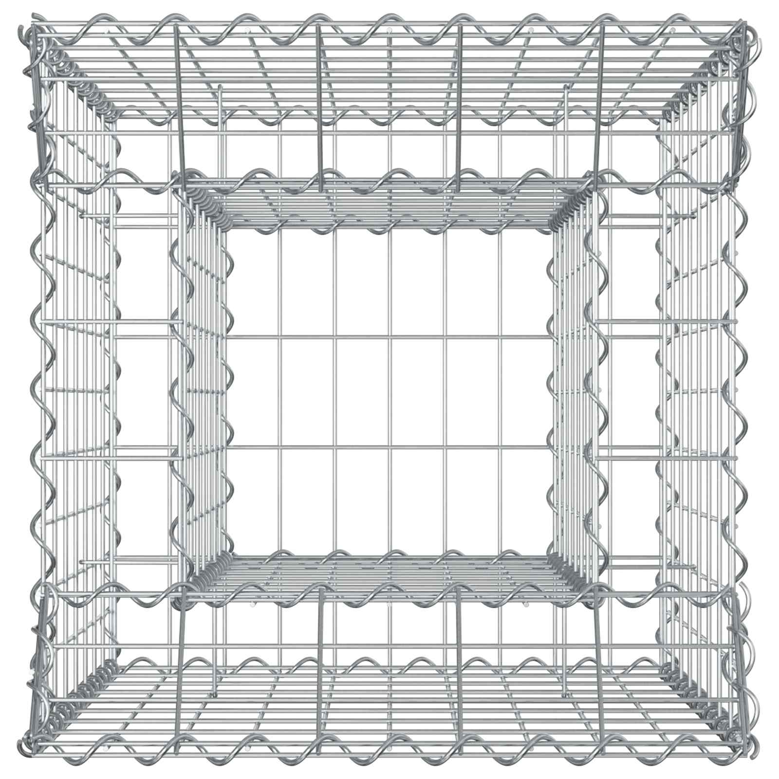 Gabionen-Hochbeet 2 pcs Silber
