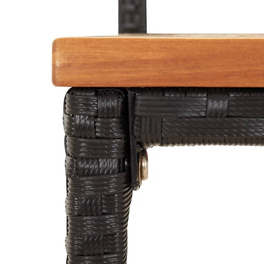 Barhocker 2 Stk. Grau Poly Rattan und Massivholz Akazie