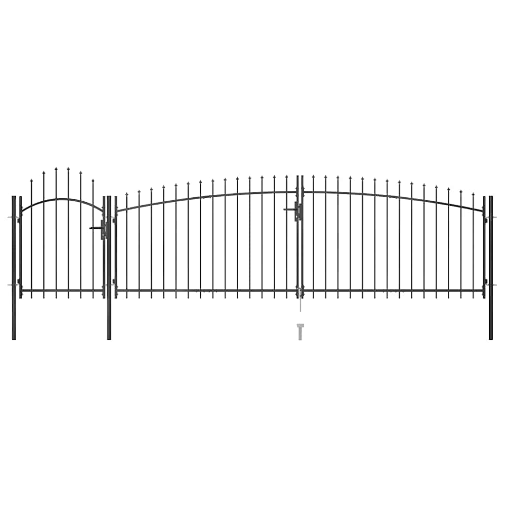 Gartentor Woerden mit Speerspitze 5x1 m Schwarz