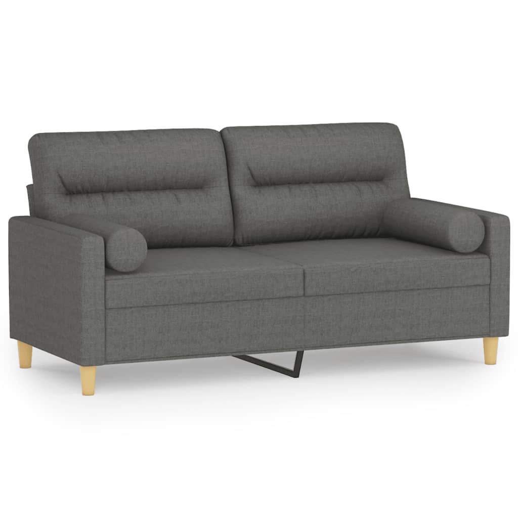 2-Sitzer-Sofa mit Zierkissen Braun 120 cm Stoff