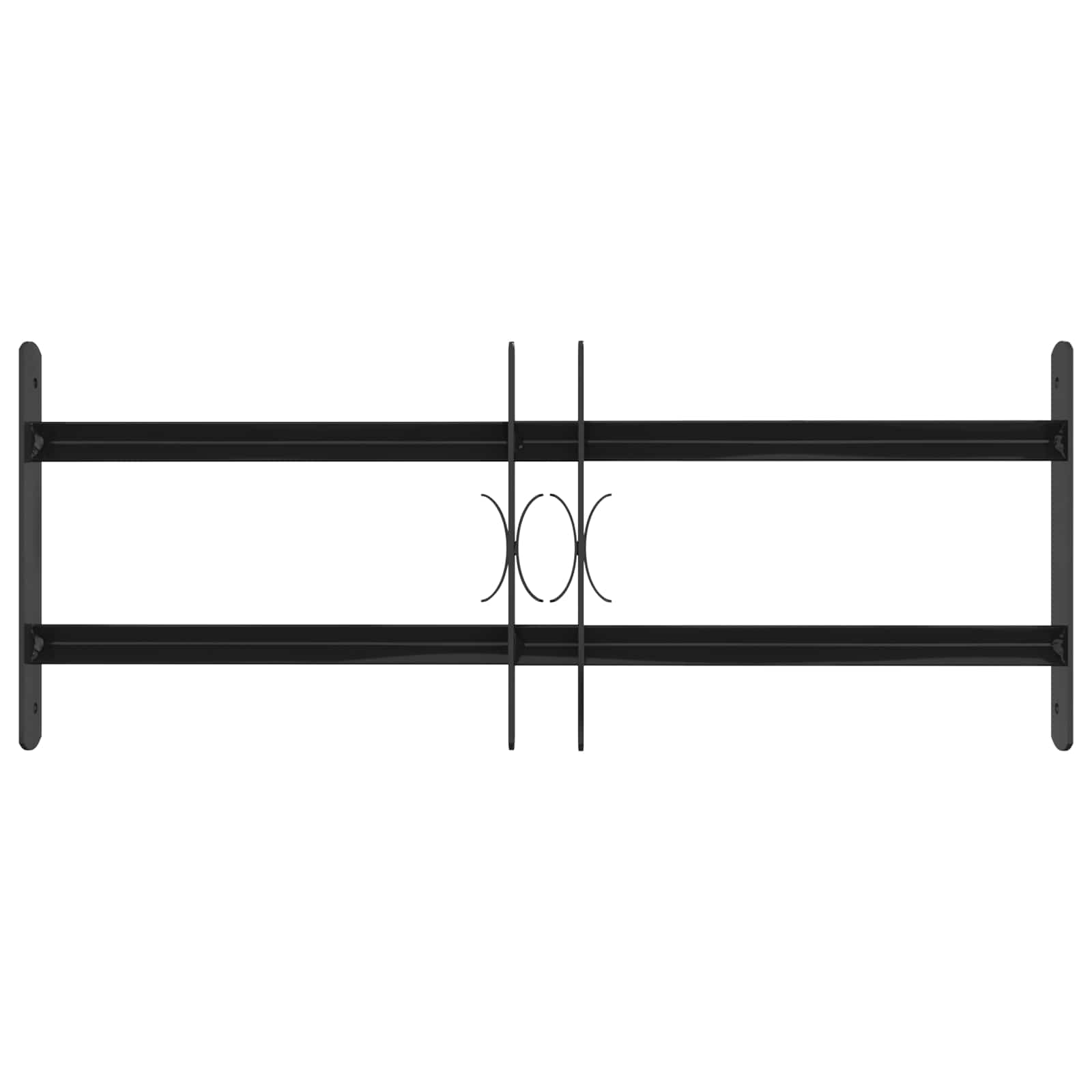Fenstergitter 76 x 30 cm Pulverbeschichteter Stahl Schwarz