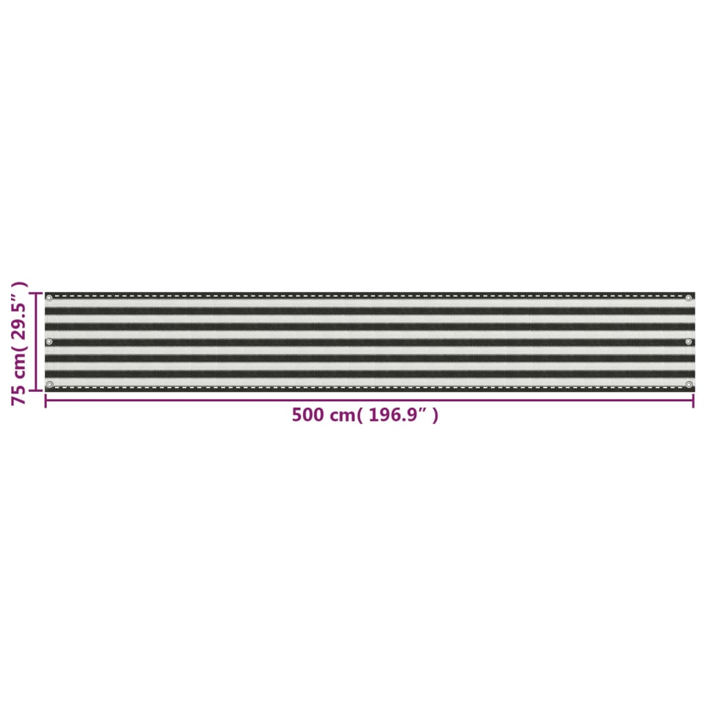 Balkon-Sichtschutz Anthrazit 75x300 cm HDPE