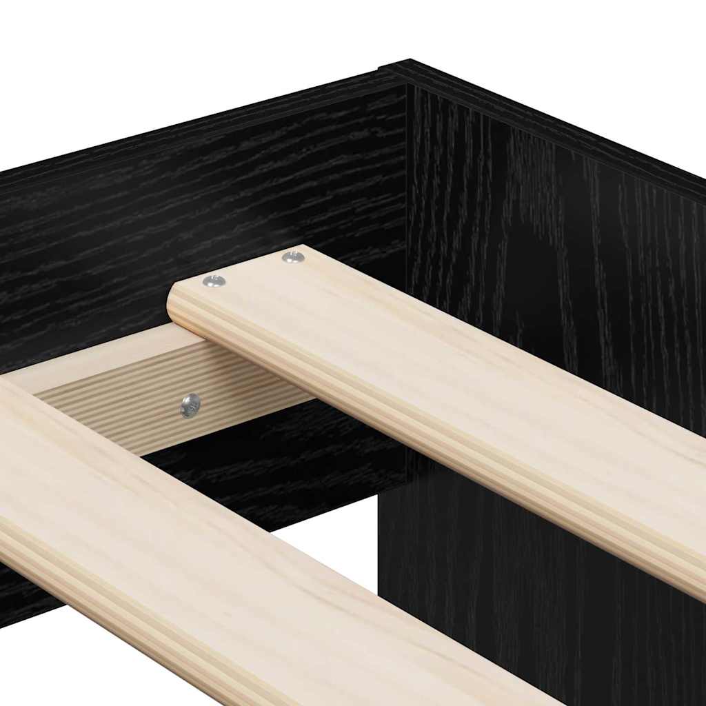 Aufbewahrungsbettgestell mit Speicher Weiß 80 cm Holzwerkstoff