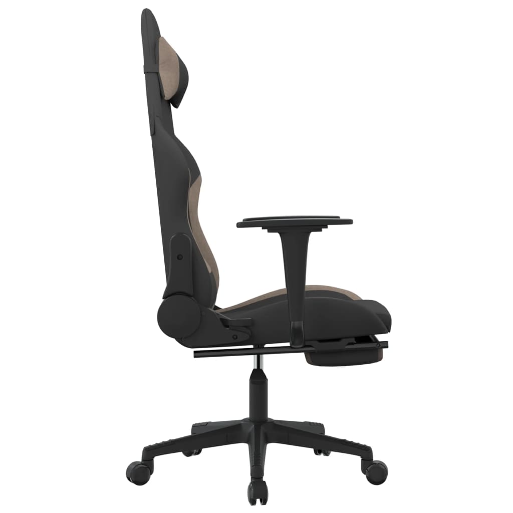 Gaming-Stuhl mit Massagefunktion Schwarz und Creme Stoff