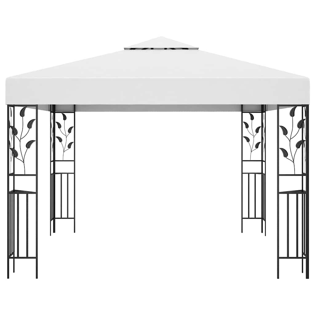 Pavillon mit LED-Lichterkette 3x3 m Anthrazit