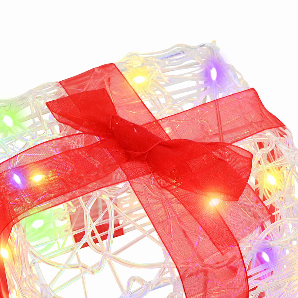 Geschenkbox mit 60 LEDs 3 pcs Warmweiß 20 x 20 x 20 cm Acryl