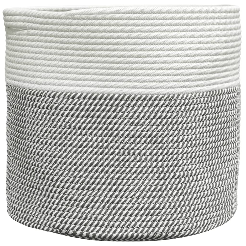 Aufbewahrungskörbe 2 Stk. Grau und Weiß Ø28x28 cm Baumwolle