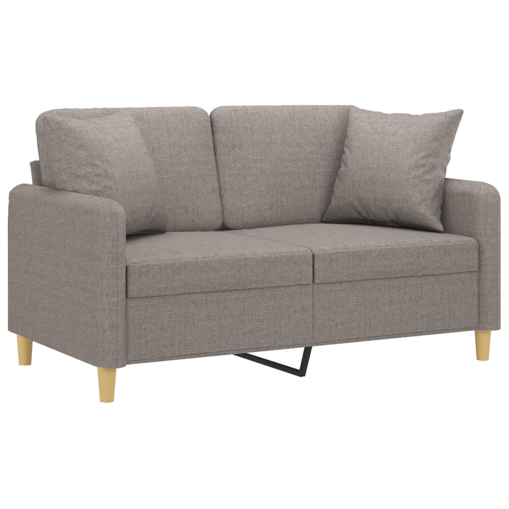 2-Sitzer-Sofa mit Zierkissen Braun 120 cm Stoff