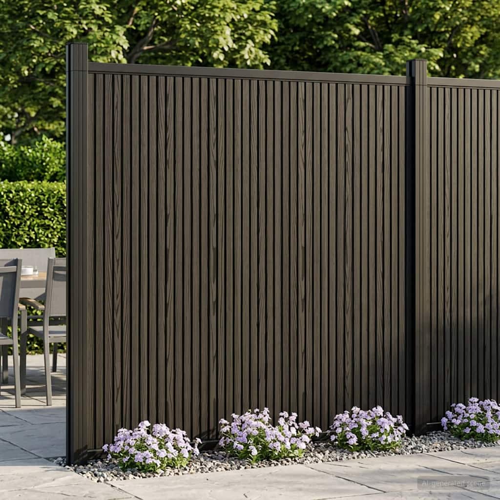 Zaunelement Grau 353x186 cm WPC