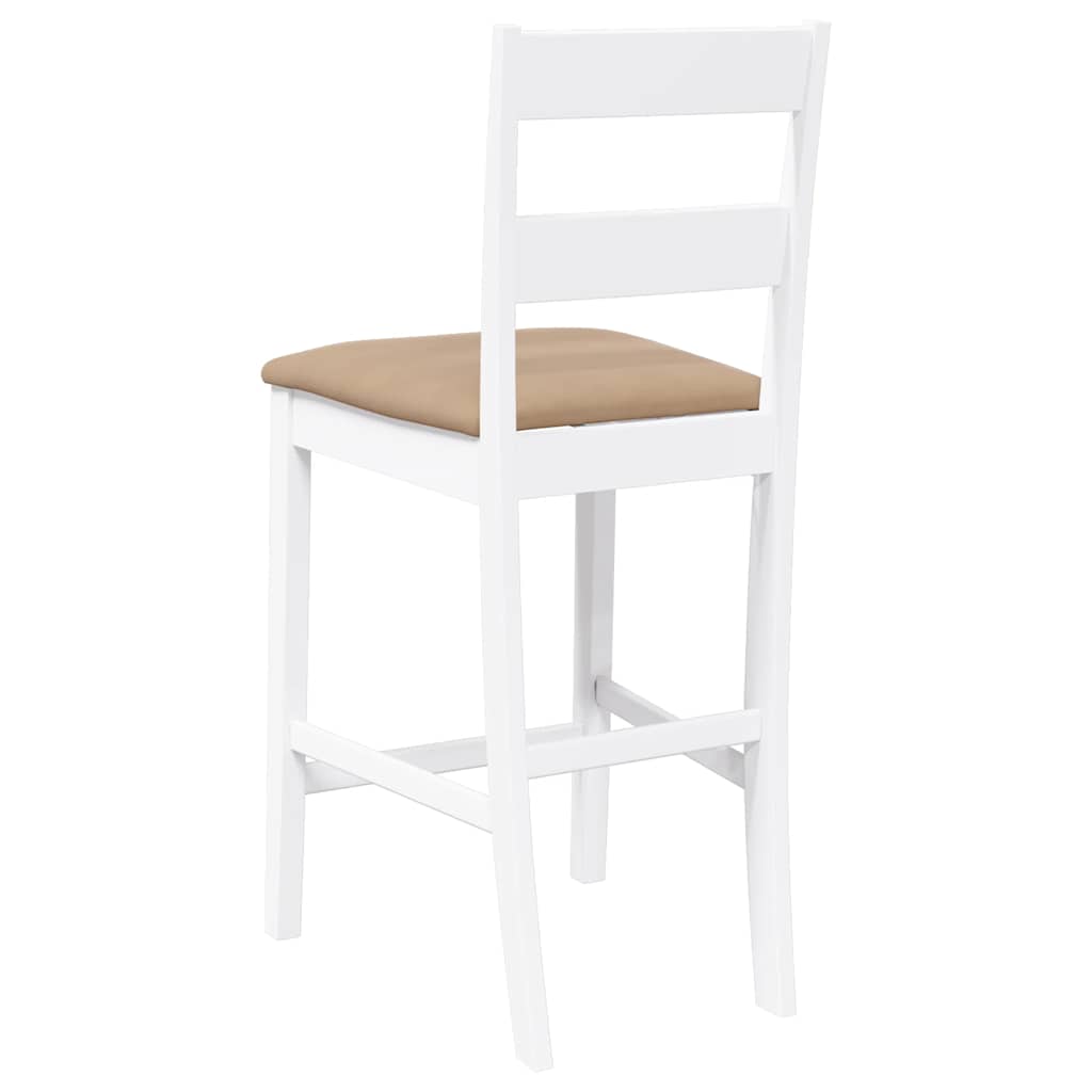 Barhocker mit Kissen 2 Stk. Braun Massivholz Gummibaum