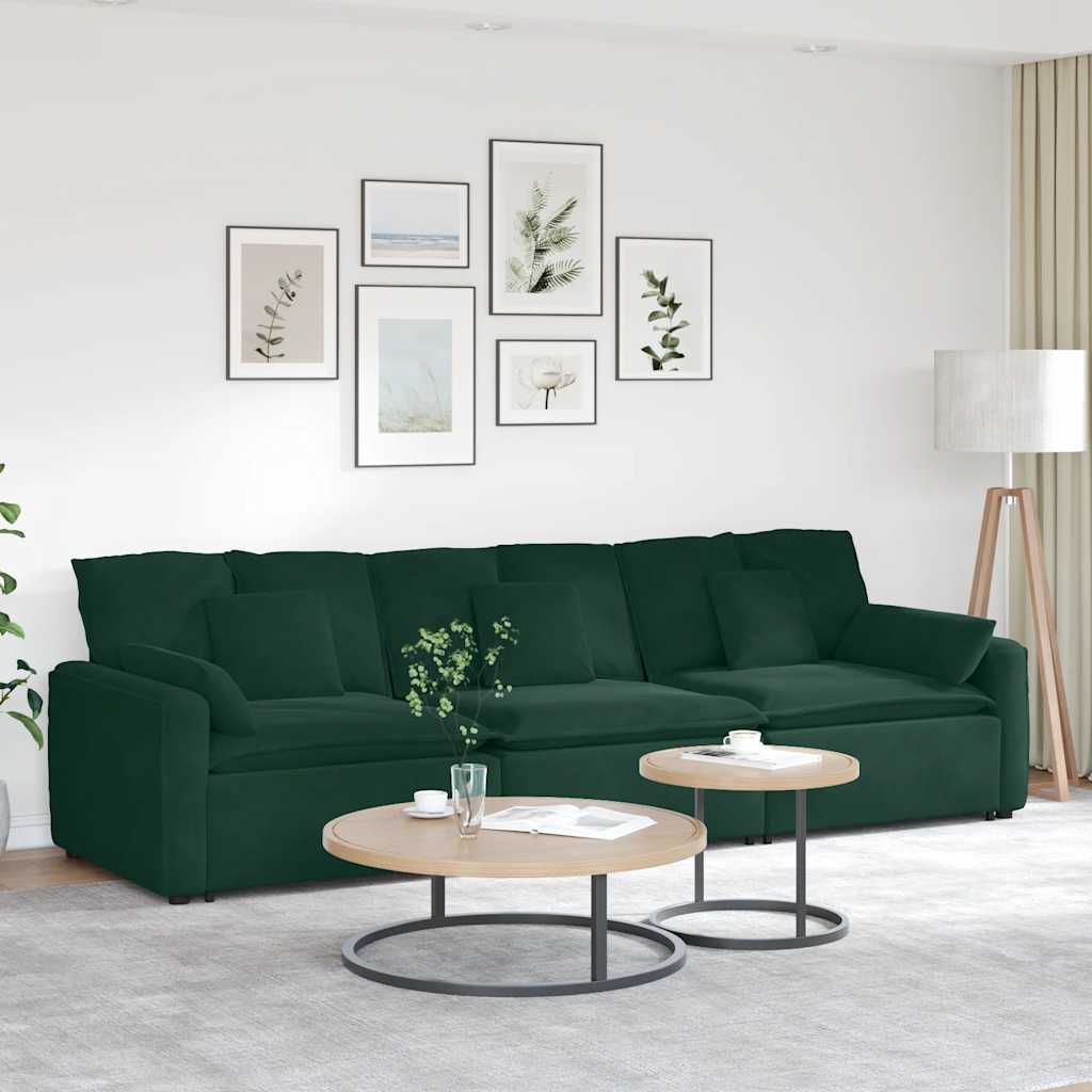 Modulares Sofa mit Kissen Blau