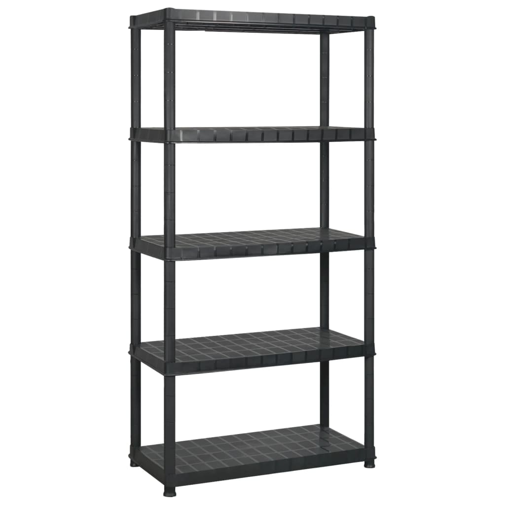 Lagerregal 4-Tier Schwarz 61x30,5x130 cm Kunststoff