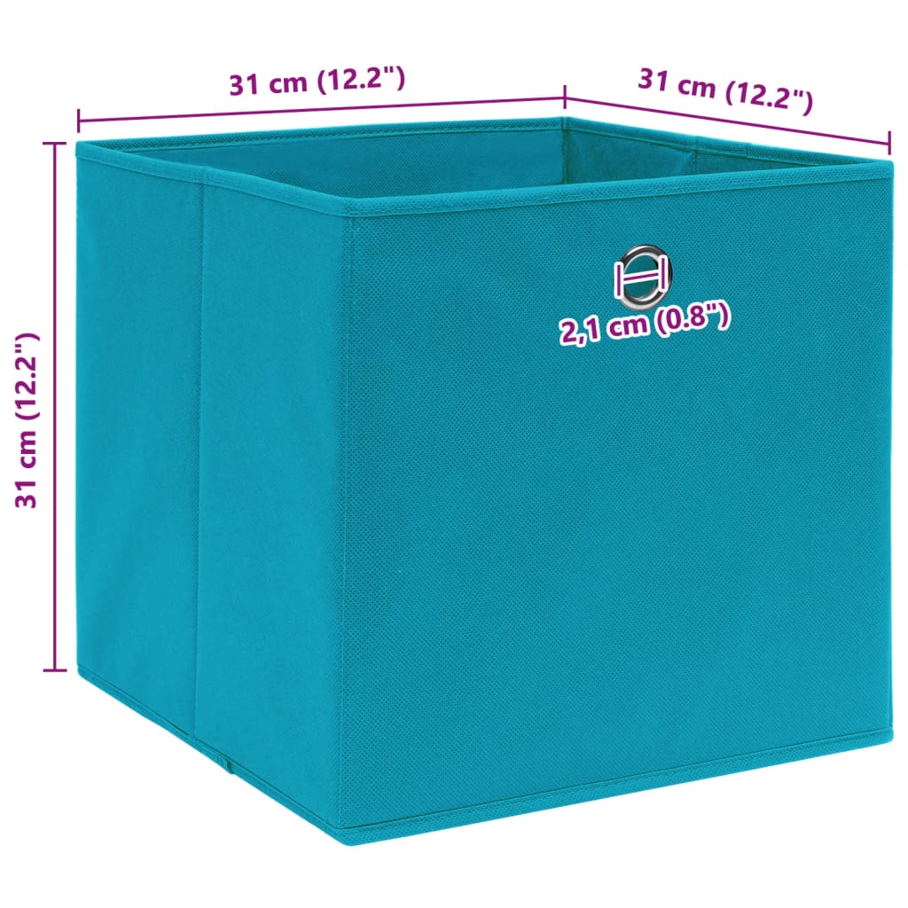 Aufbewahrungsboxen 4 Stk. Blau 32x32x32 cm Stoff