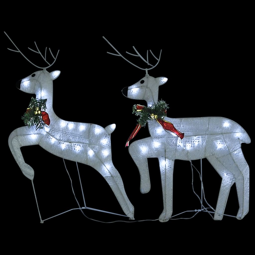 Weihnachtsdeko Rentier & Schlitten 60 LEDs Outdoor Golden