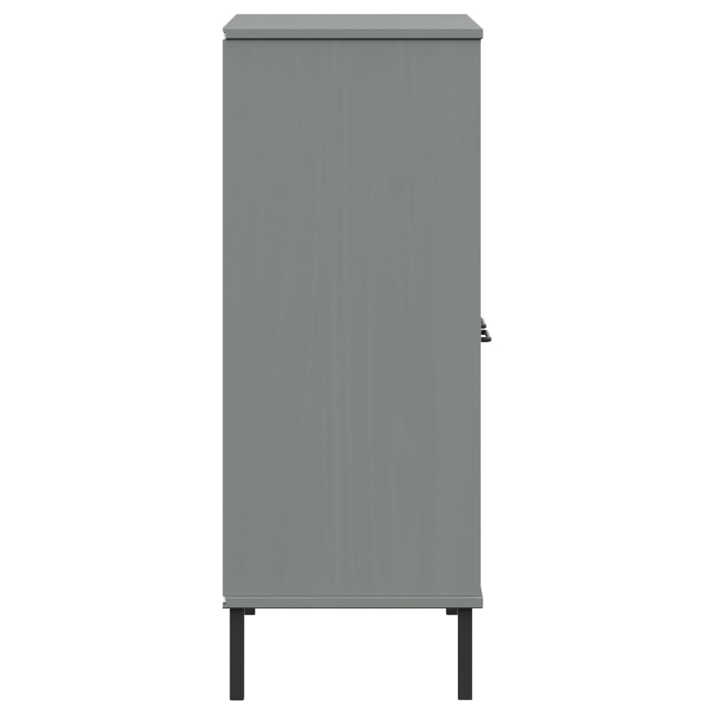 Bücherregal OSLO mit Metallbeinen Braun 90x35x90,5cm Massivholz